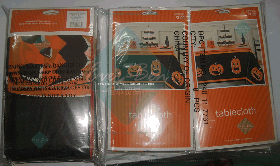 China PEVA table cloth PE table cover polyethylene table covers